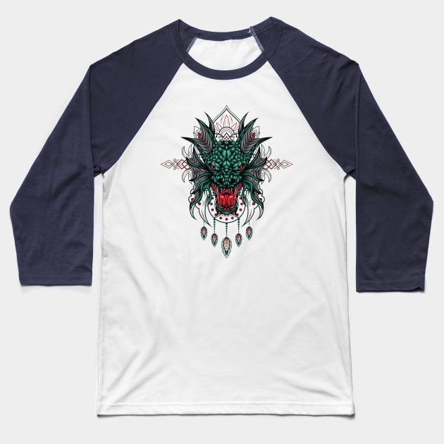 Sea Dragon Baseball T-Shirt by JagatKreasi